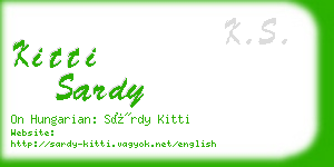 kitti sardy business card